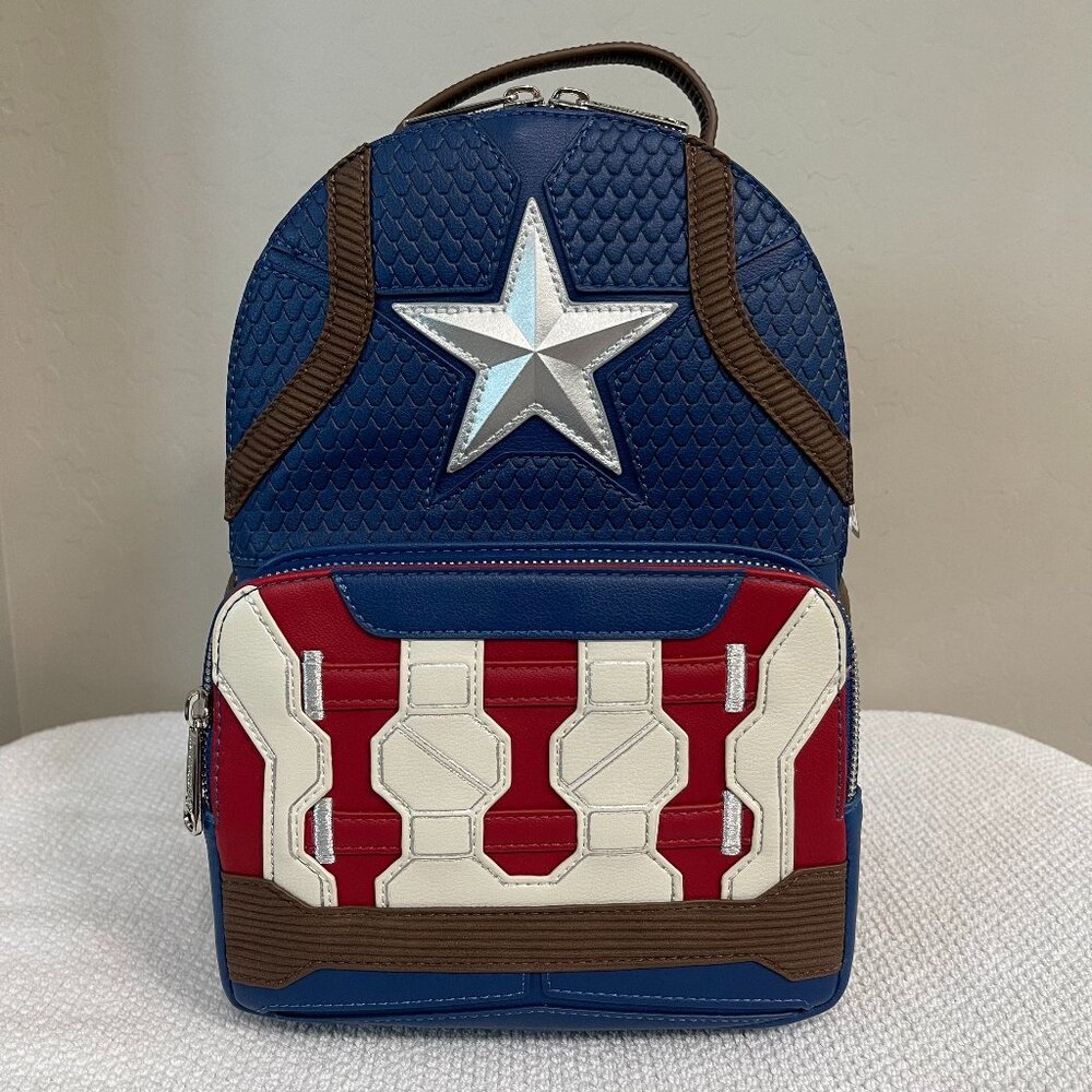 LOUNGEFLY ~ Marvel Avengers Endgame Captain America Mini Backpack - NWT!